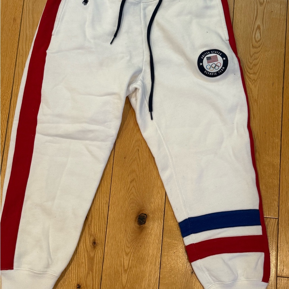 Polo by Ralph Lauren 2022 USA Olympic Joggers with Red and Blue Stripes